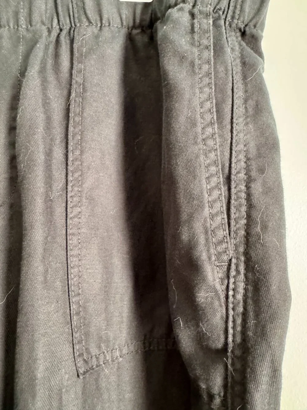 Banana Republic Linen Blend Black Crop Pants Women's Large